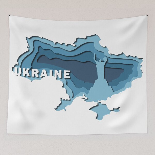 Aperçu de l'œuvre CARTE 3D DÉCOUPÉE DE L'UKRAINE créée et vendue par dennaibz.