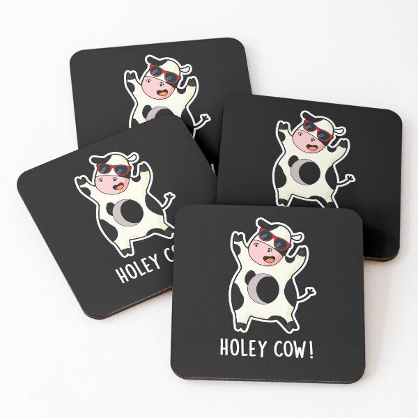 Item preview, Holey Cow Funny Animal Puns (Dark BG) designed and sold by punnybone.