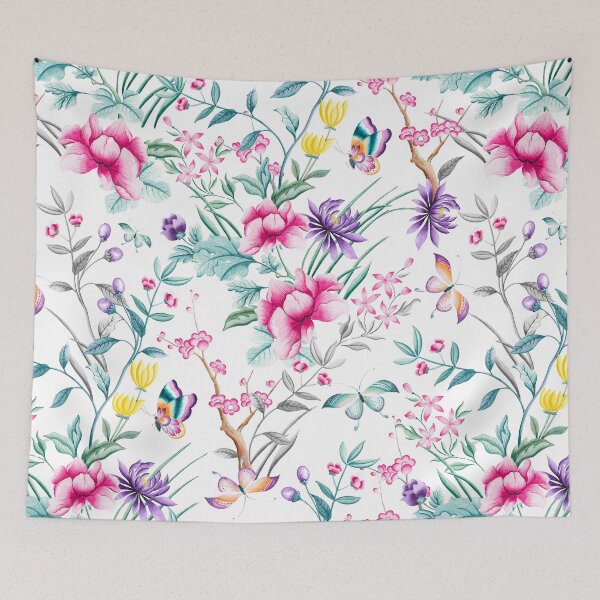 Artikelvorschau, Floral Chinoiserie - White entworfen und verkauft von Rainbows Galore.