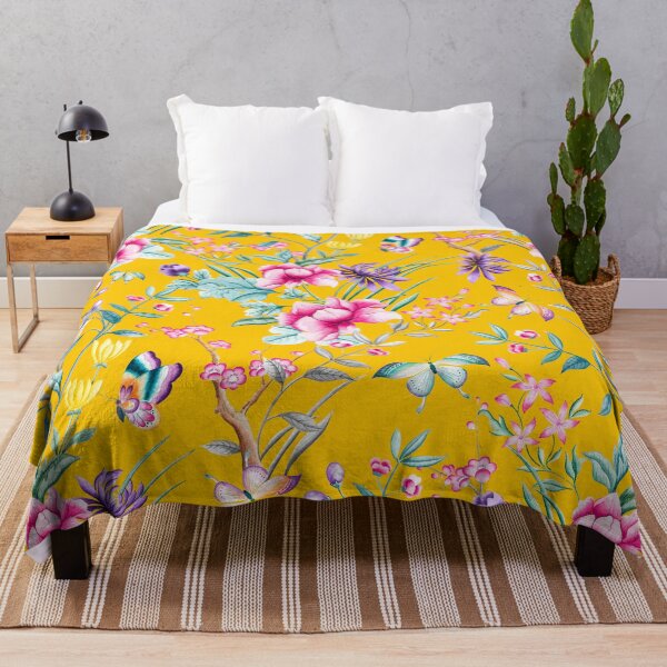 Artikelvorschau, Floral Chinoiserie - Yellow entworfen und verkauft von Rainbows Galore.