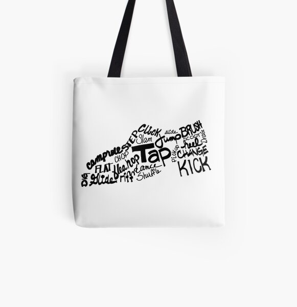 Tap Dance Shoe Filled with Tap Terms All Over Print Tote Bag