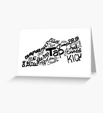 Tap Dance Shoe Filled with Tap Terms Greeting Card