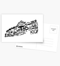 Tap Dance Shoe Filled with Tap Terms Postcards