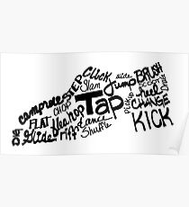 Tap Dance Shoe Filled with Tap Terms Poster