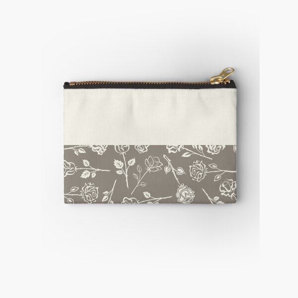 Item preview, Vintage White Roses on Vertical Cream and Gray Brown Split   designed and sold by HiddenPuppets.