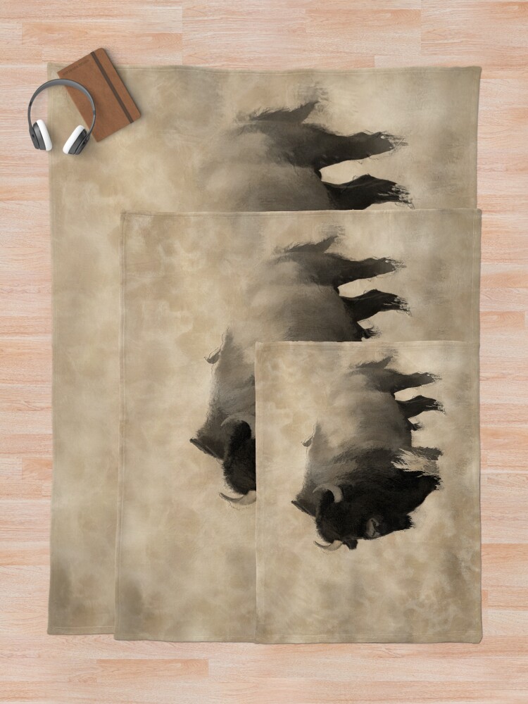 Alternate view of American Buffalo - Plains Bison Throw Blanket