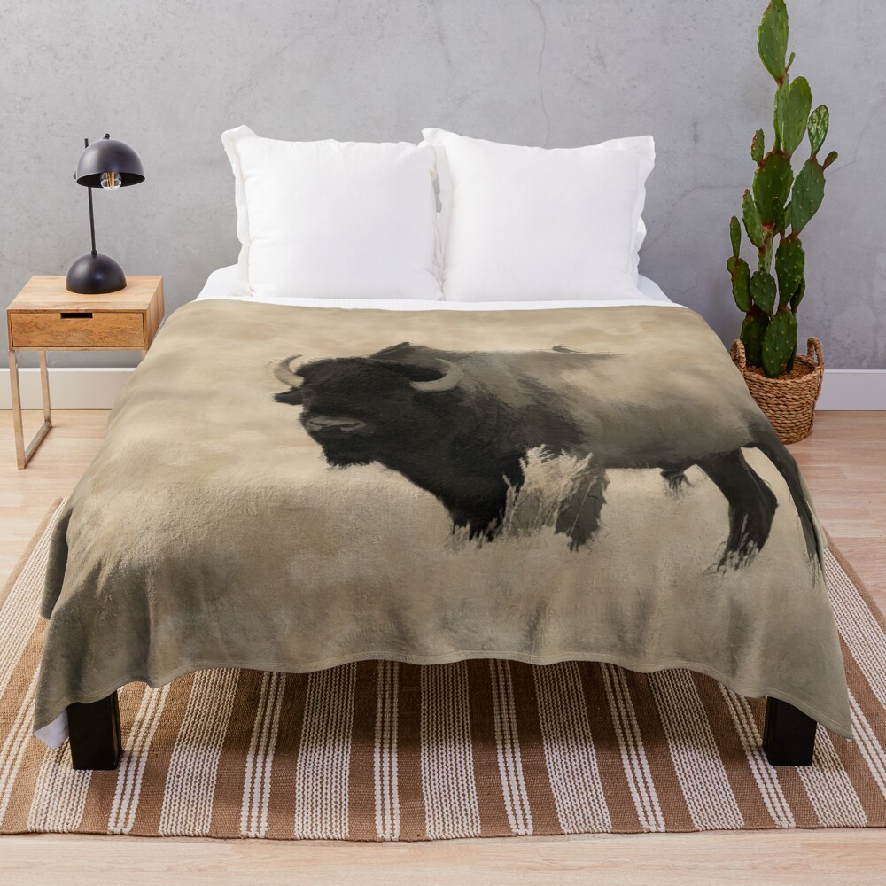 American Buffalo - Plains Bison Throw Blanket