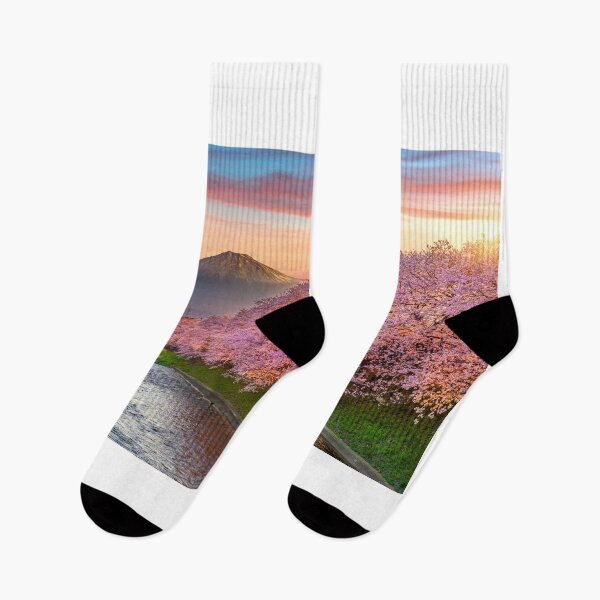 Item preview, japan cherry blossoms fuji sunset designed and sold by EiE-Mishu.
