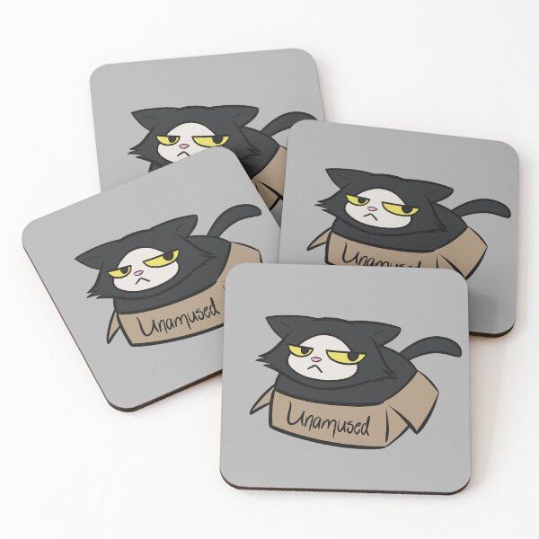 Item preview, Yin unamused black cat kitty in a box with letters designed and sold by YinYangKat.