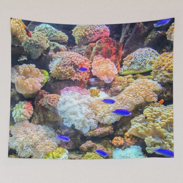 Item preview, Vibrant Blue Fish Living in Colorful Coral Reef designed and sold by Luxxe87.