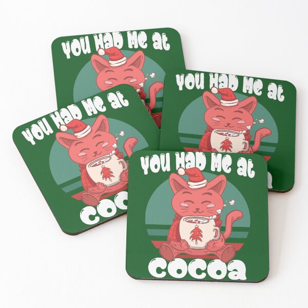 Item preview, You had me at cocoa Cute Christmas Cat Santa designed and sold by EmmiFoxDesigns.