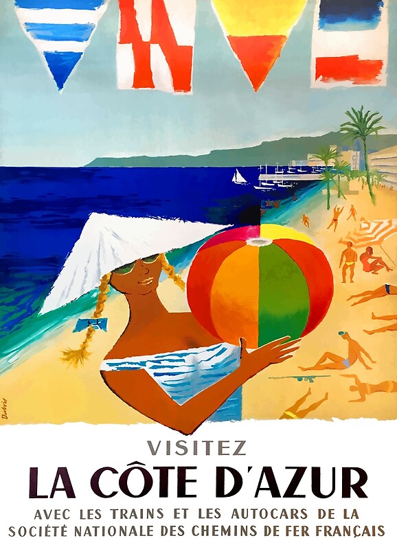 cote d'azur travel poster