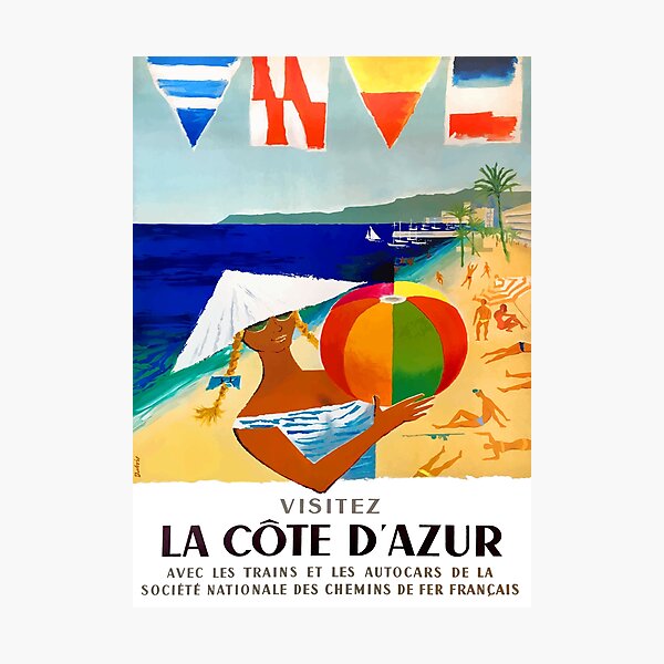 Item preview, 1957 Visitez La Cote D’Azur French Travel Poster designed and sold by retrographics.