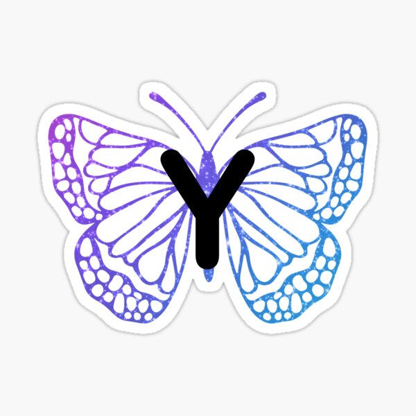 Butterfly Letter Y Sticker For Sale By Acreativeplace Redbubble 