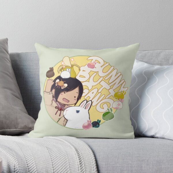 Bunny Butt Gang Throw Pillow