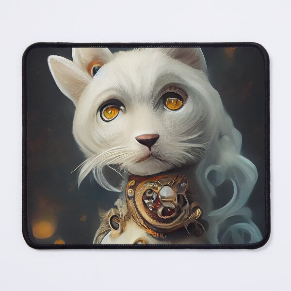 Item preview, White Steampunk Cat designed and sold by ladarkepoque.