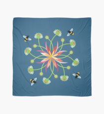Honey Bees in a Flower Garden Scarf
