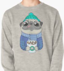 Pug with coffee Pullover Sweatshirt