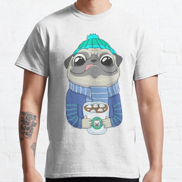 Pug with coffee Classic T-Shirt