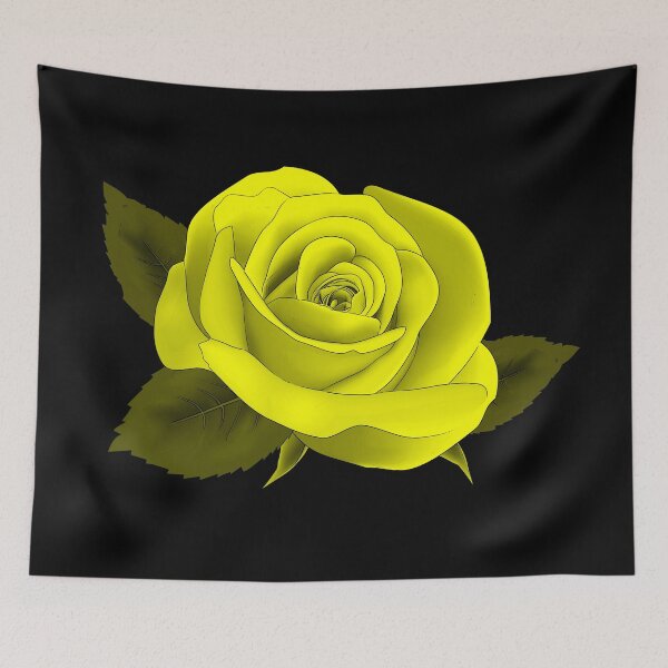 Item preview,  TREND |SINGLE YELLOW NEON ROSE ON BLACK designed and sold by ozcushionstoo.