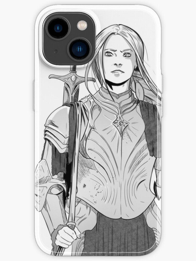 Thumbnail 1 of 5, iPhone Case, Brave Knight Woman - Medieval Character Sketch - Manga style  designed and sold by TsunamiArts101.