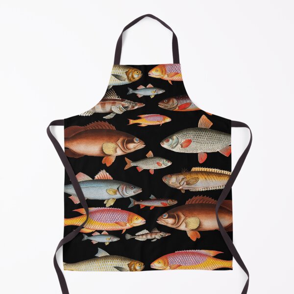 Item preview, Fish pattern on a black background designed and sold by Alisonamona.