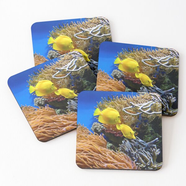 Item preview, Two Yellow Tang Fish Living on Coral Reef designed and sold by Luxxe87.