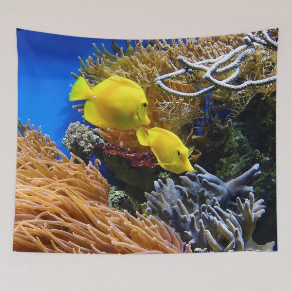 Item preview, Two Yellow Tang Fish Living on Coral Reef designed and sold by Luxxe87.