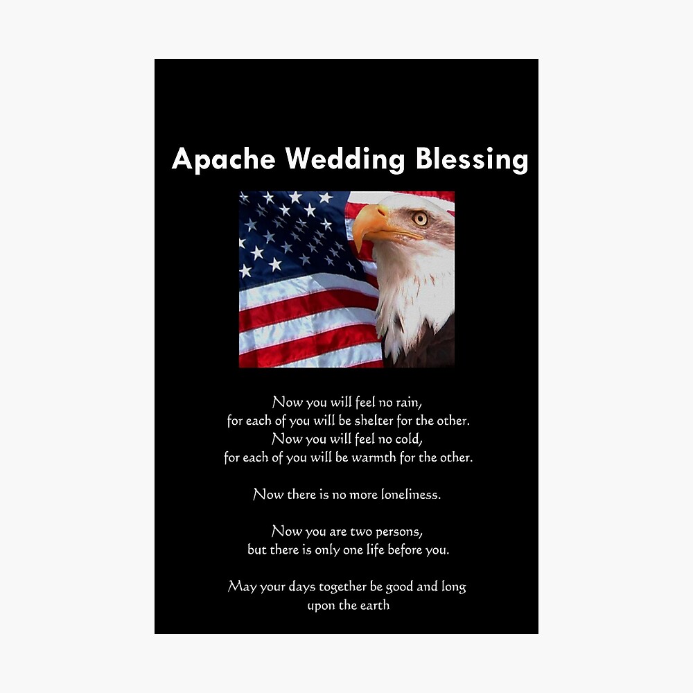 Póster «Bendición de la boda de Apache con un águila y una bandera  estadounidense» de killslammer | Redbubble