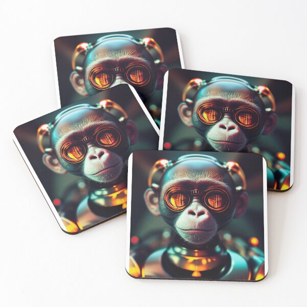 Item preview, Sweet future monkey cyborg designed and sold by FuturistDesigns.