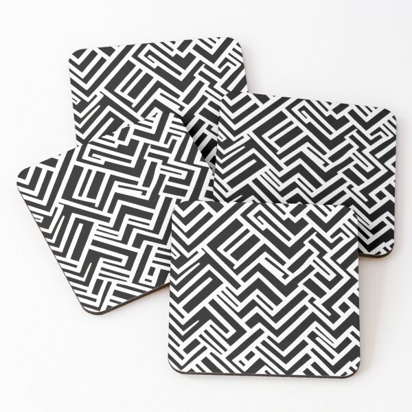 Item preview, Modern White Geometric Textures on Black Background designed and sold by NECHSTORE.