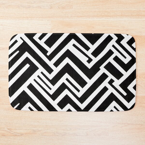 Item preview, Modern White Geometric Textures on Black Background designed and sold by NECHSTORE.