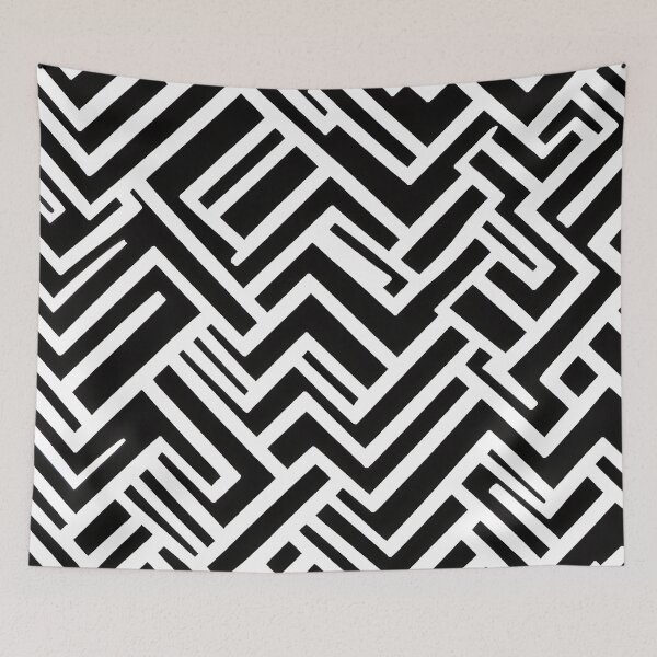 Item preview, Modern White Geometric Textures on Black Background designed and sold by NECHSTORE.