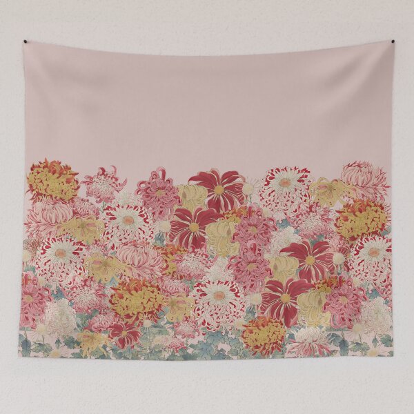 Item preview, Vintage Japanese Hasegawa Flowers Illustration, Powder Pink Background designed and sold by TrulyEpoque.
