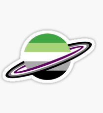 Aromantic/Asexual Pride Planet Sticker