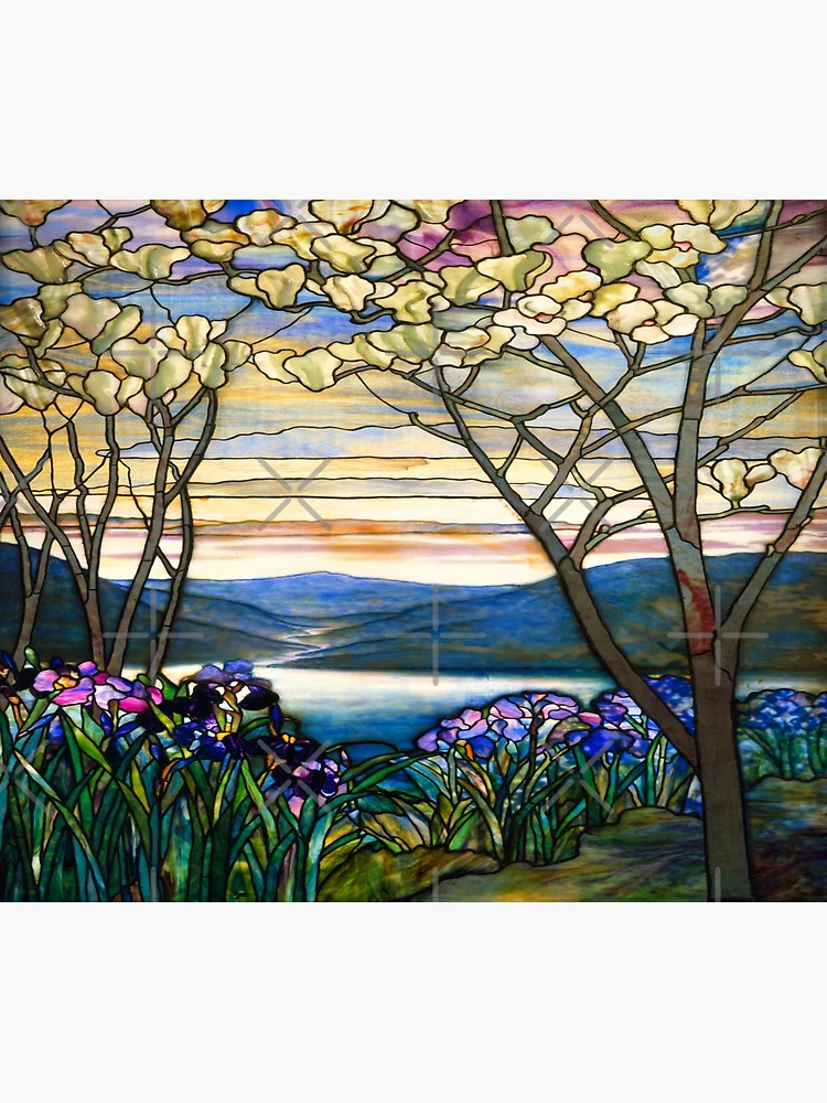 Magnolia and Irises- by Louis Comfort Tiffany digitally enhanced and made  more vibrant by WatermarkNZ Press | Poster