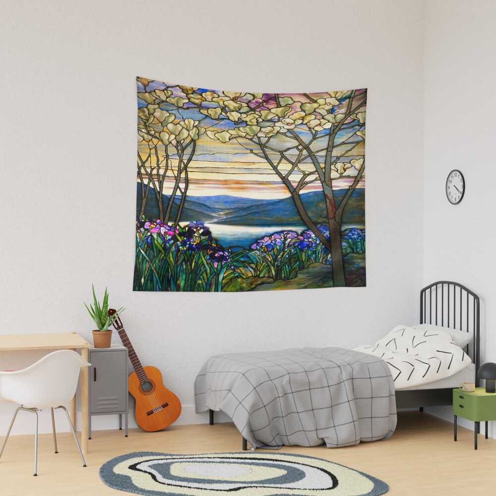Magnolia and Irises- by Louis Comfort Tiffany digitally enhanced and made  more vibrant by WatermarkNZ Press | Poster