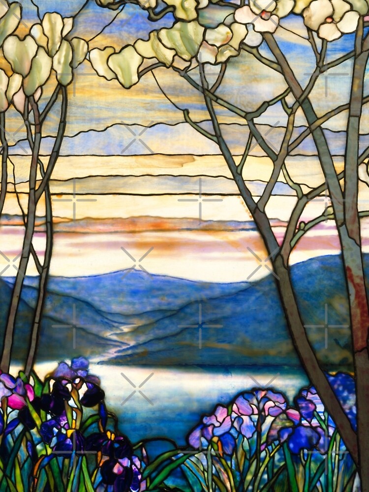 Louis Comfort Tiffany - Stained glass 4. Magnolias and irises Sticker for  Sale by NouveauEra