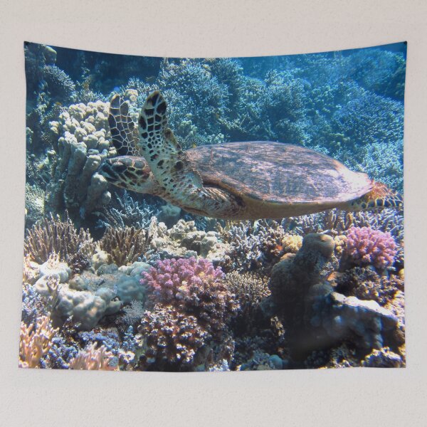 Item preview, Sea Turtles Swimming On Top of Corals Reefs designed and sold by Luxxe87.
