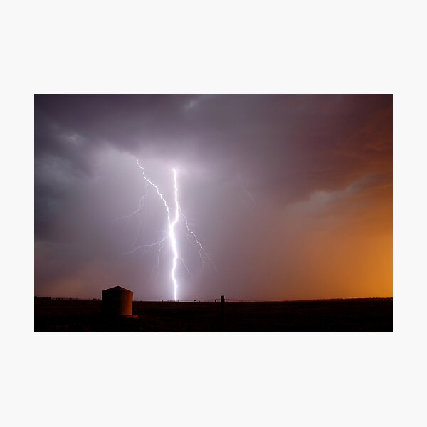 Goondiwindi Sunset Lightning 2 Photographic Print