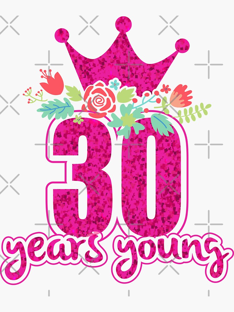 30 corona 30 cumpleaños 30 años Pegatina