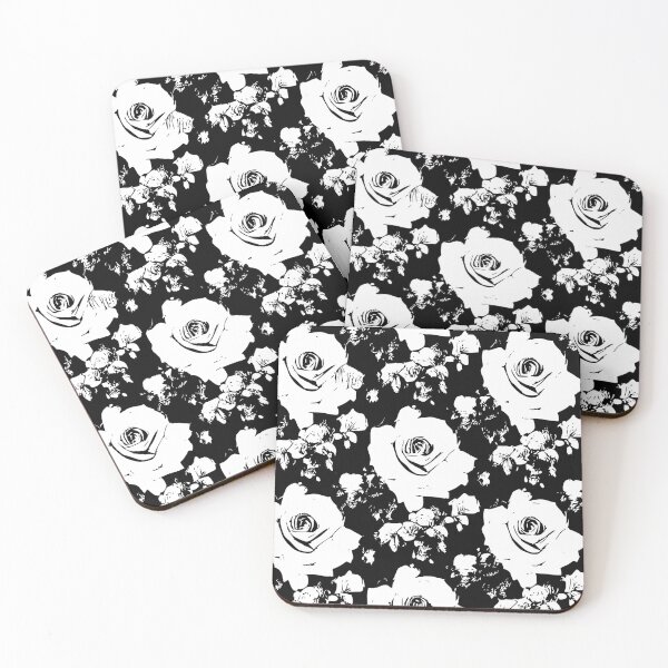 Item preview, Black and White grunge roses pattern designed and sold by patterncrow.