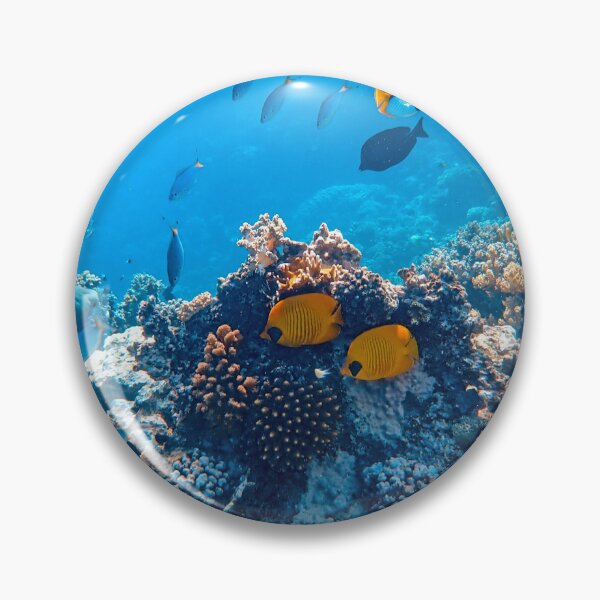 Item preview, Bluecheek Butterfly Fish Hiding in Coral Reefs designed and sold by Luxxe87.