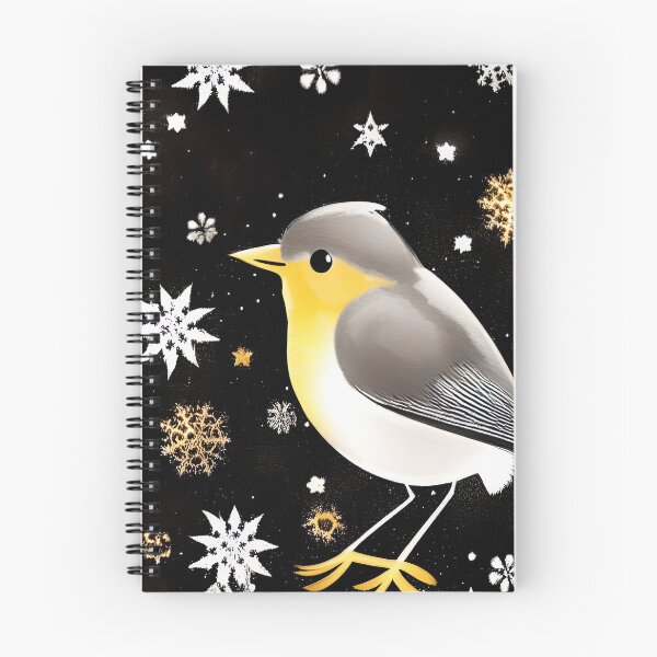 Item preview, Robin Gold White Snowflakes Christmas designed and sold by CreativeAngel.
