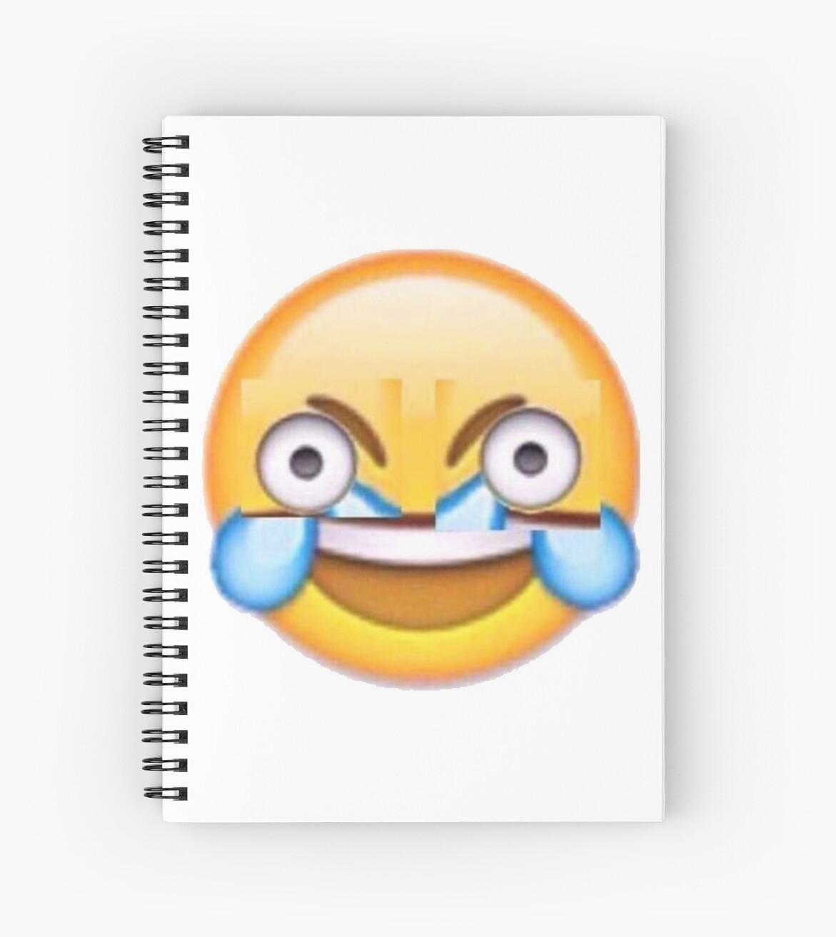 Open Eye Crying Laughing Emoji Spiral Notebooks By Upthecreek90