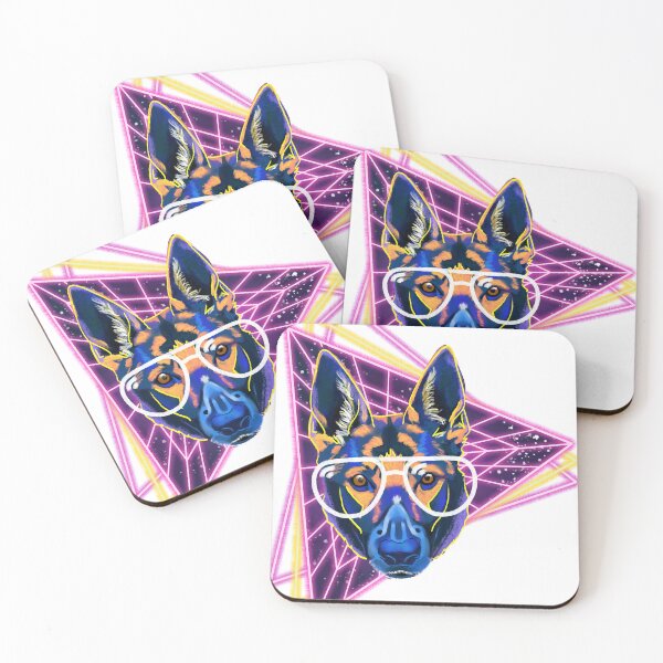 Item preview, Puppy Dog in Synthwave Triangles  designed and sold by JESSGOINES.