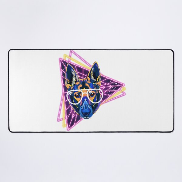 Item preview, Puppy Dog in Synthwave Triangles designed and sold by JESSGOINES.