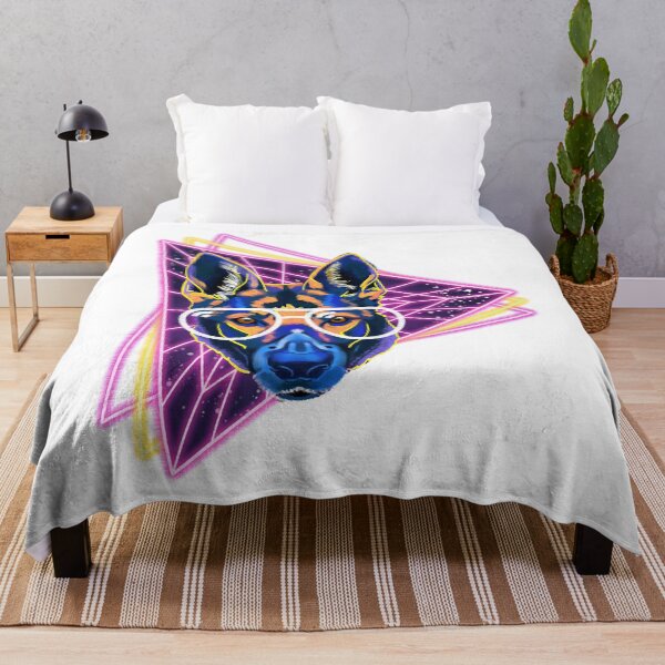 Item preview, Puppy Dog in Synthwave Triangles designed and sold by JESSGOINES.