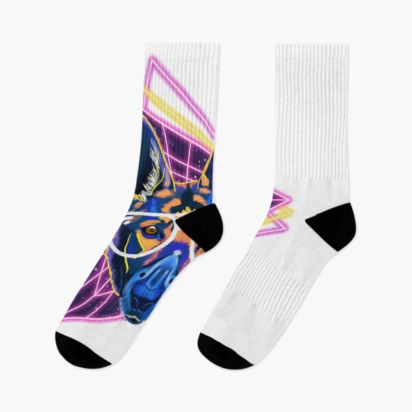 Item preview, Puppy Dog in Synthwave Triangles  designed and sold by JESSGOINES.