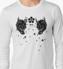 black hannya and cherry blossoms Long Sleeve T-Shirt